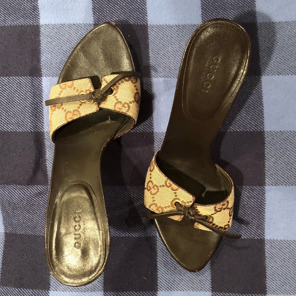 Gucci Monogram Canvas Heels